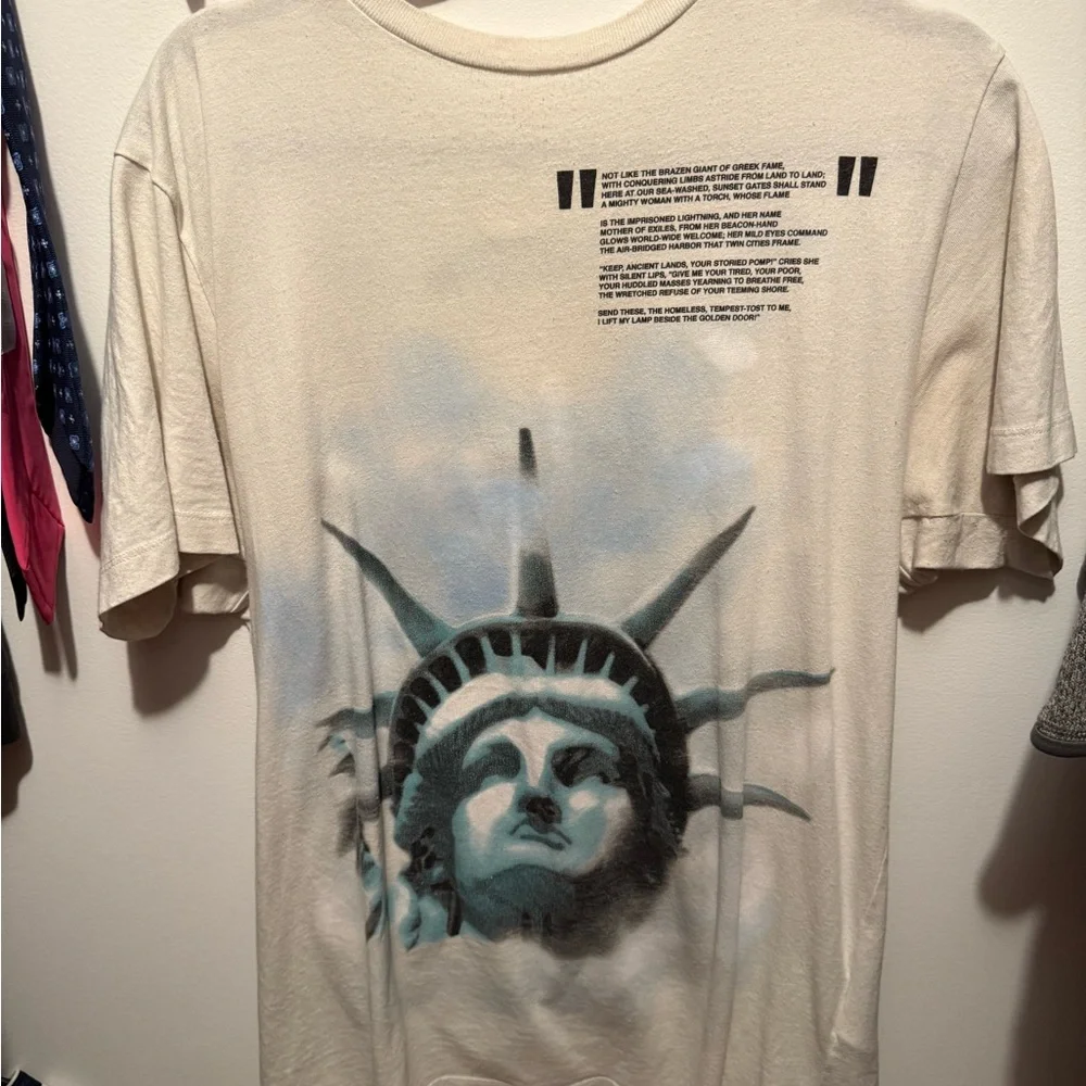 Off-White Beige Statue Graphic Tee - Picture 1 of 3